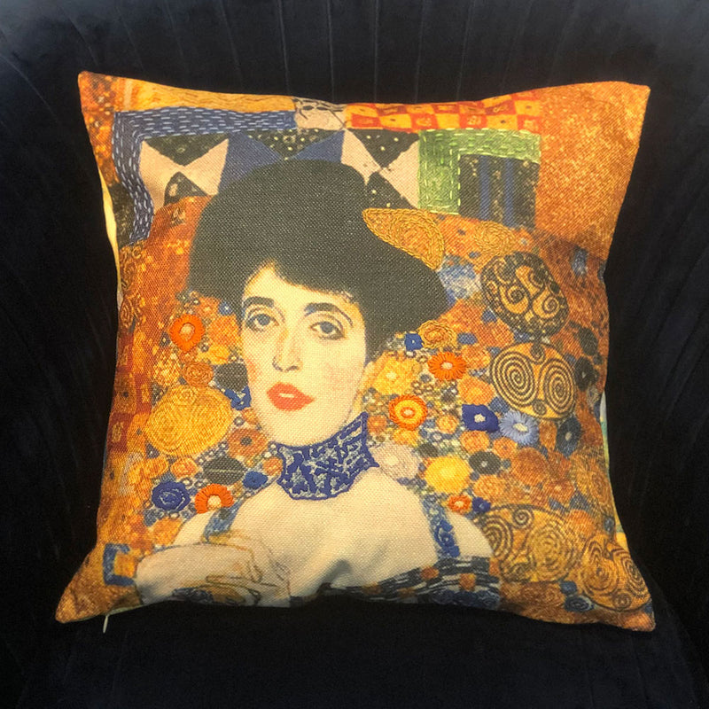 'Portrait of Adele' Blues Cushion