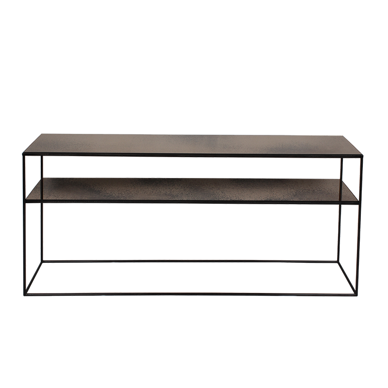 Charcoal Aged Mirror Nesting Side Table Set