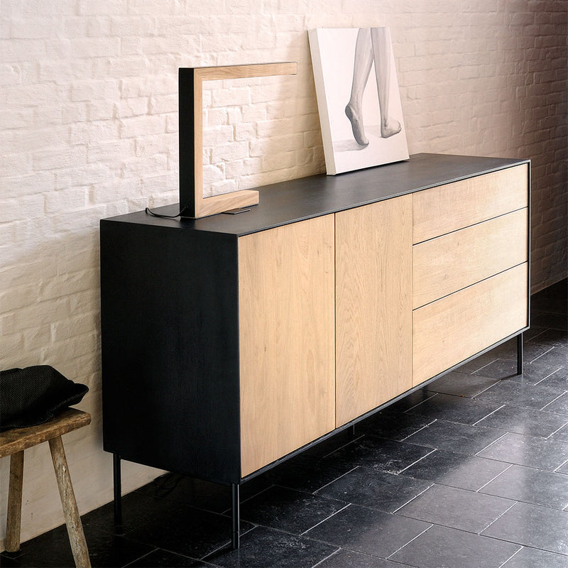 BB 2 door and 3 drawer unit as a modern hall table with storage.