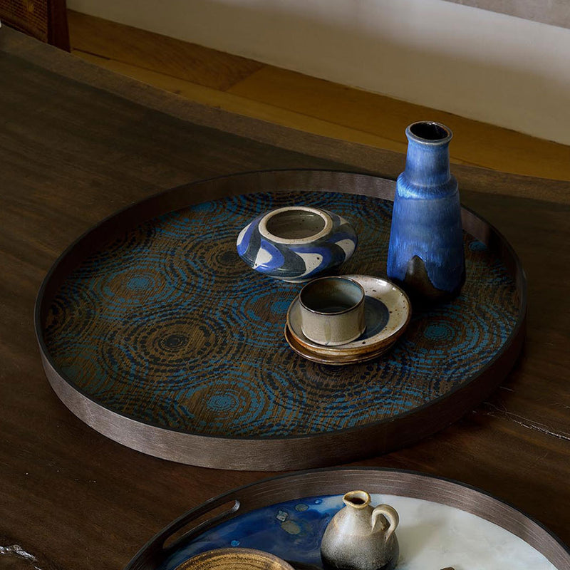 Large Wooden Tray 'Blue Sea'
