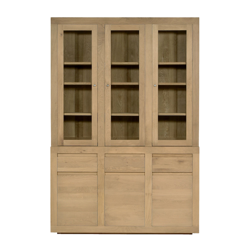EOS Oak Glazed Dresser with Sliding Doors