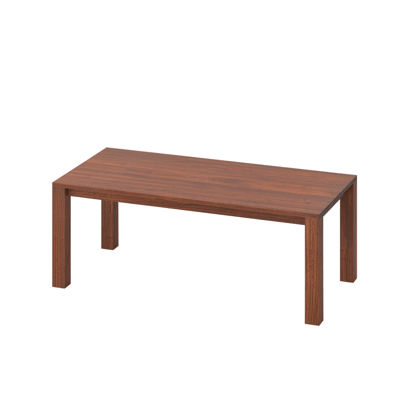 journeyman dining table in walnut,  four corner legs, simple top.