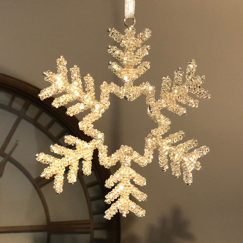 Open Beaded Snowflake Decoration