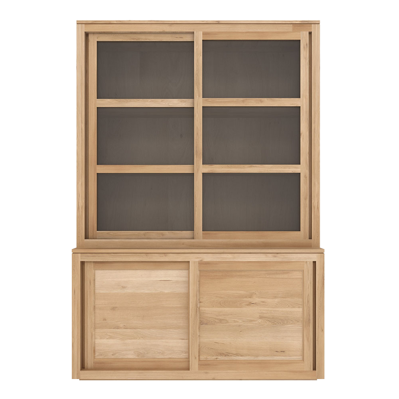 EOS Oak Glazed Dresser with Sliding Doors