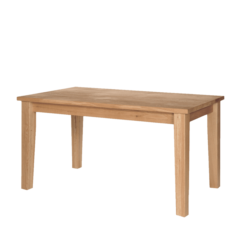 Tapered leg oak table with solid wood top