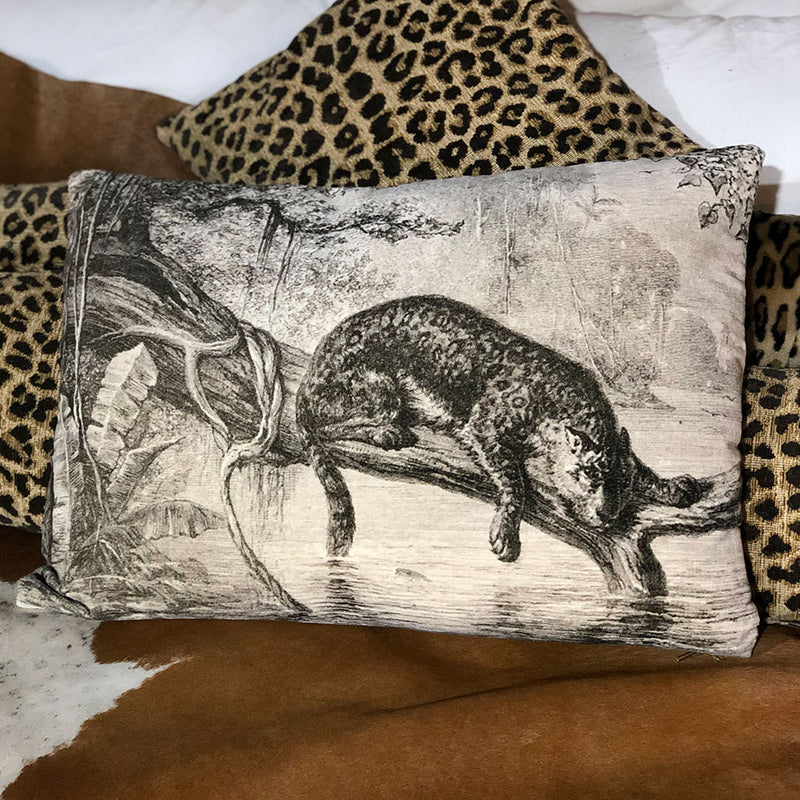 Resting Leopard Velvet Cushion
