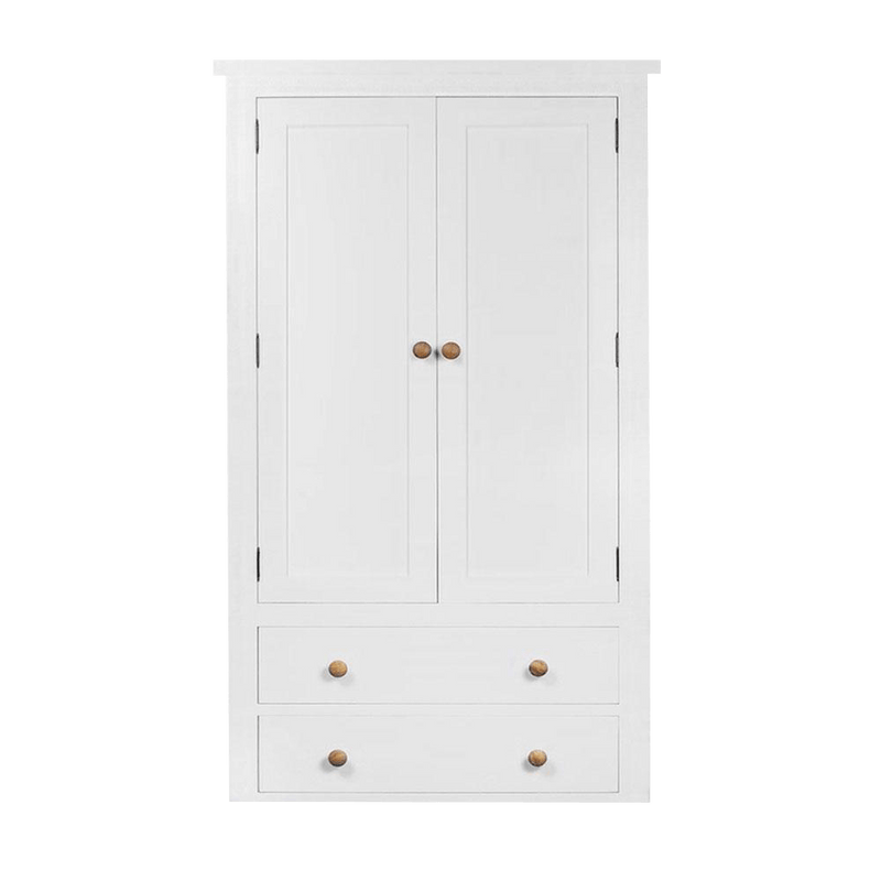 White Painted wardrobe with 2 doors and 2 drawers