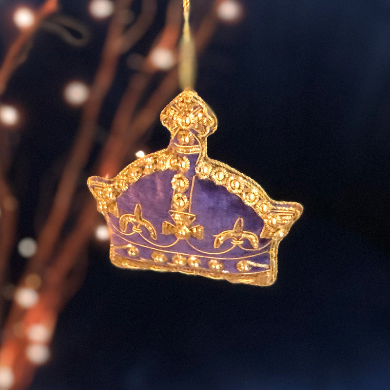 Purple Velvet Crown Decoration