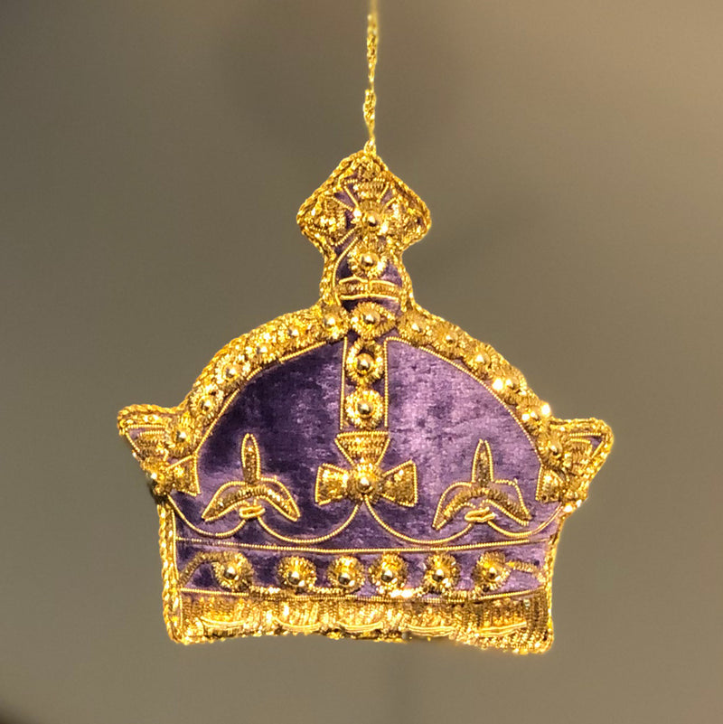 Purple Velvet Crown Decoration