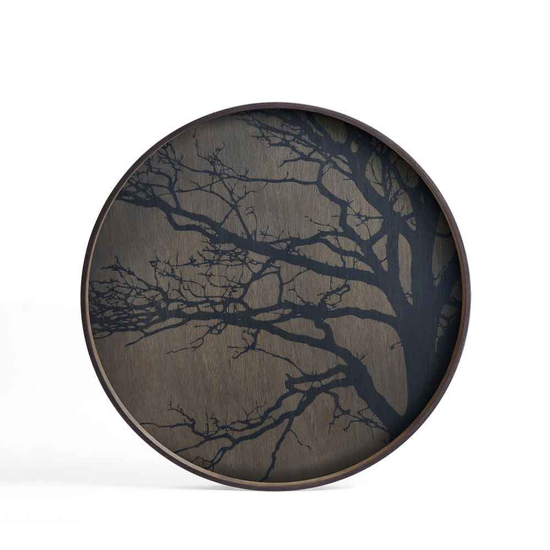 Large Wooden Tray 'Black Tree'