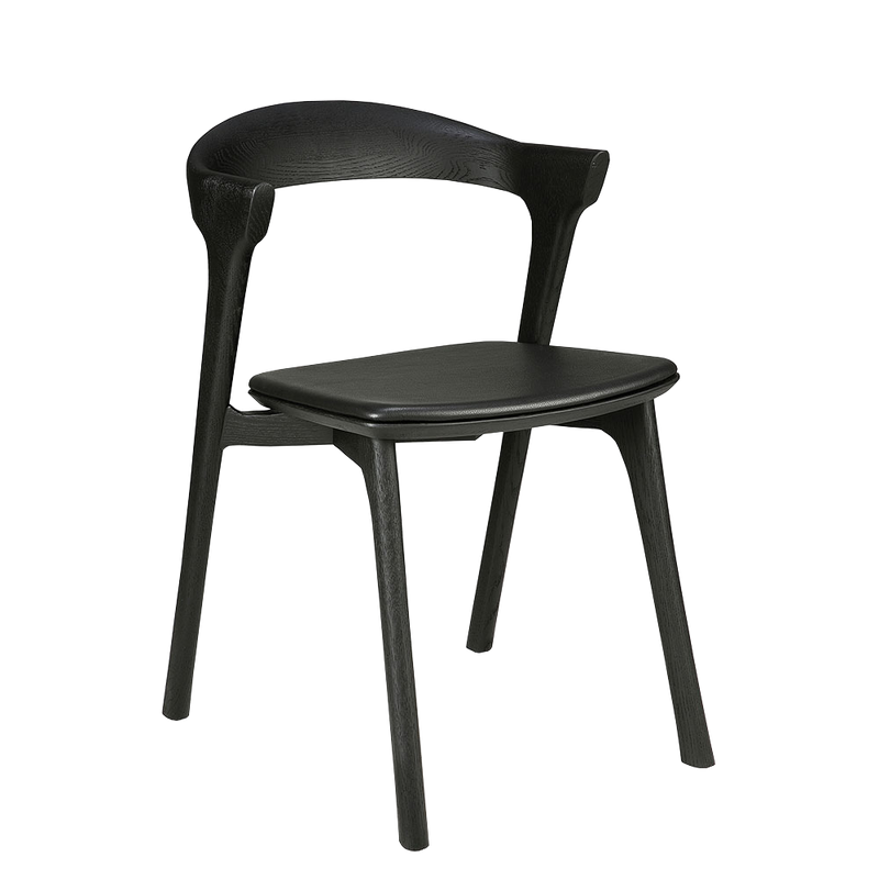 Black Bok Leather Oak Chair