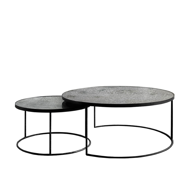 Silver Aged Mirror Nesting Coffee Tables