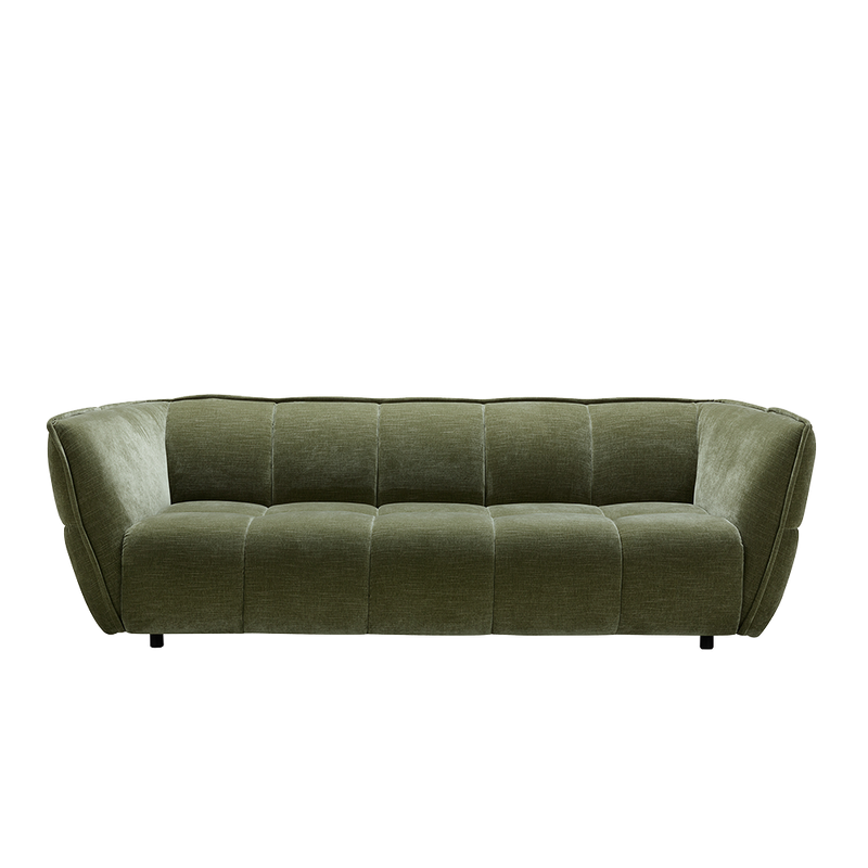 front on picture of clyde 3 seater sofa in wildflower forest green