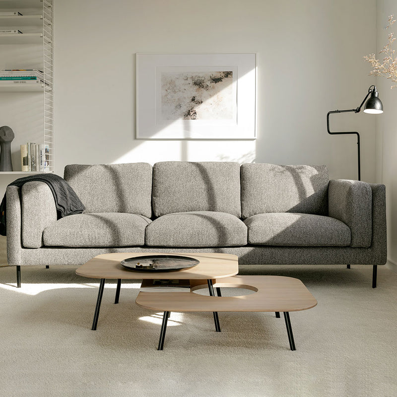 sigfrid 3.5 seat (sneak fabric grey) sofa , black metal leg