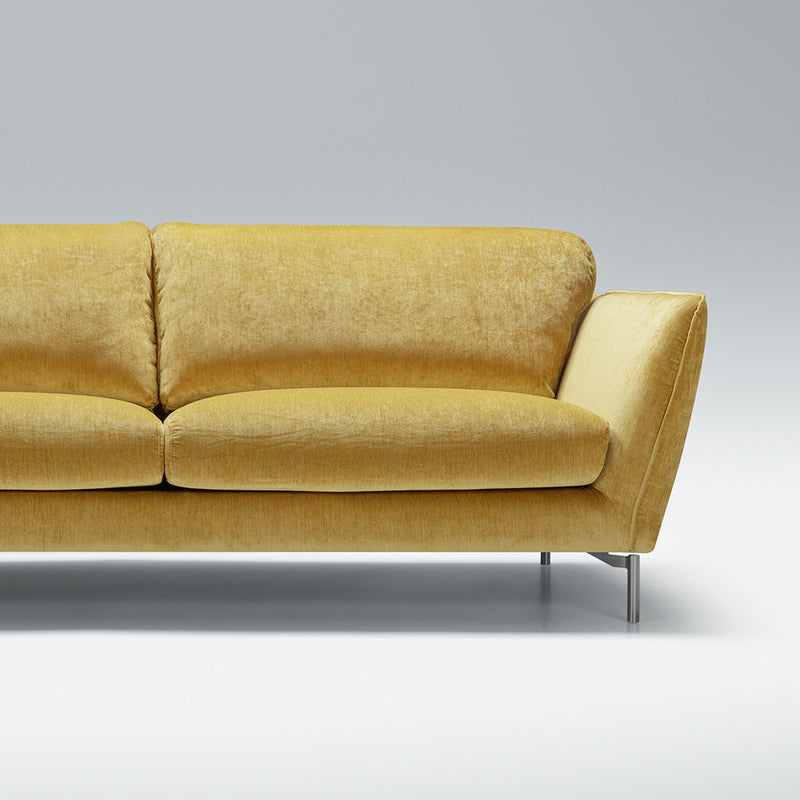 stella sofa chrome metal leg, elyot fabric - mustard