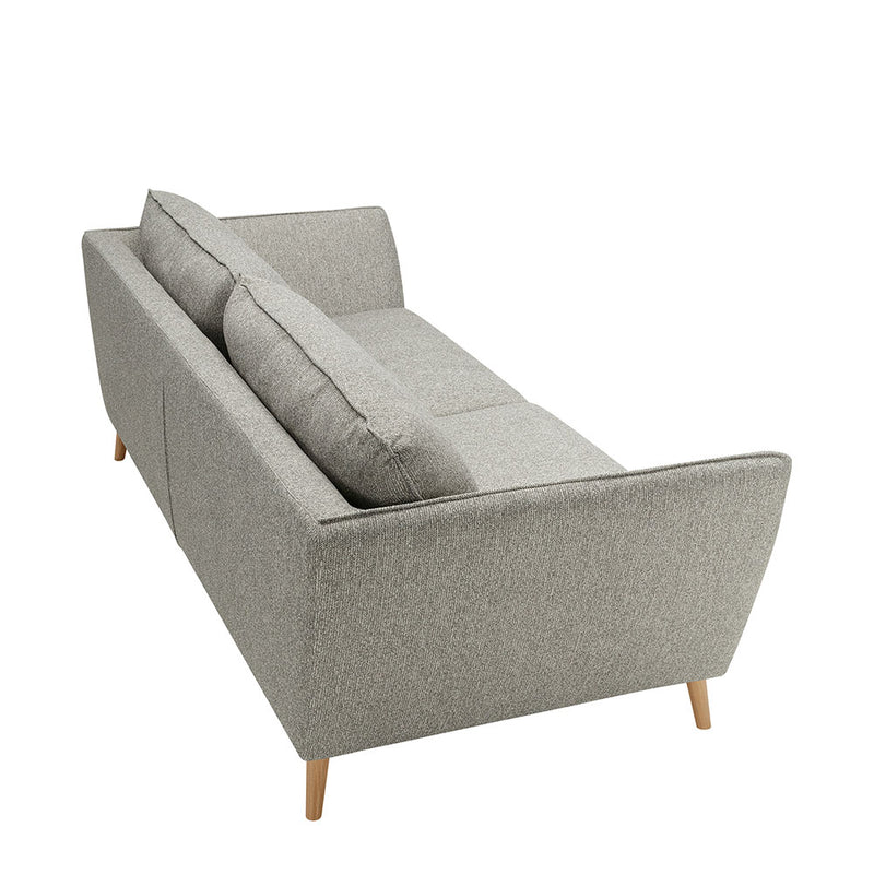 sits stella sofa 3 seater in grey fabric, angle woodleg,- rear view