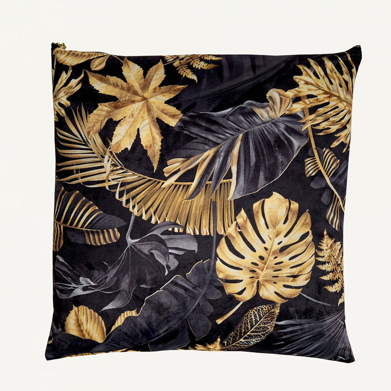Golden leaves Velvet Cushion