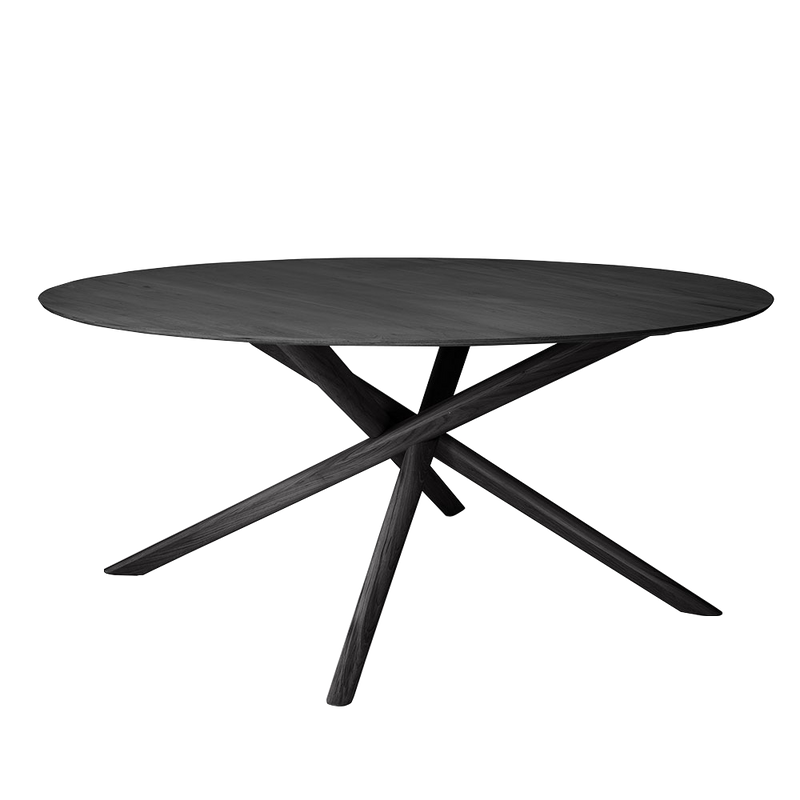 Elements Round Oak Dining Table - Black