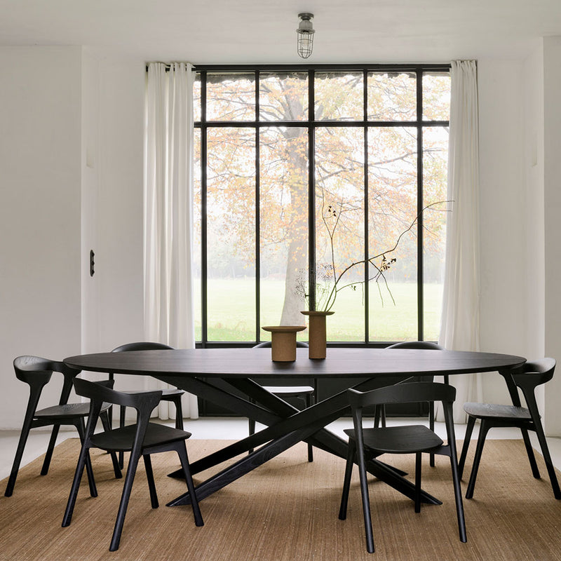 Elements Oak Oval Dining Table - Black