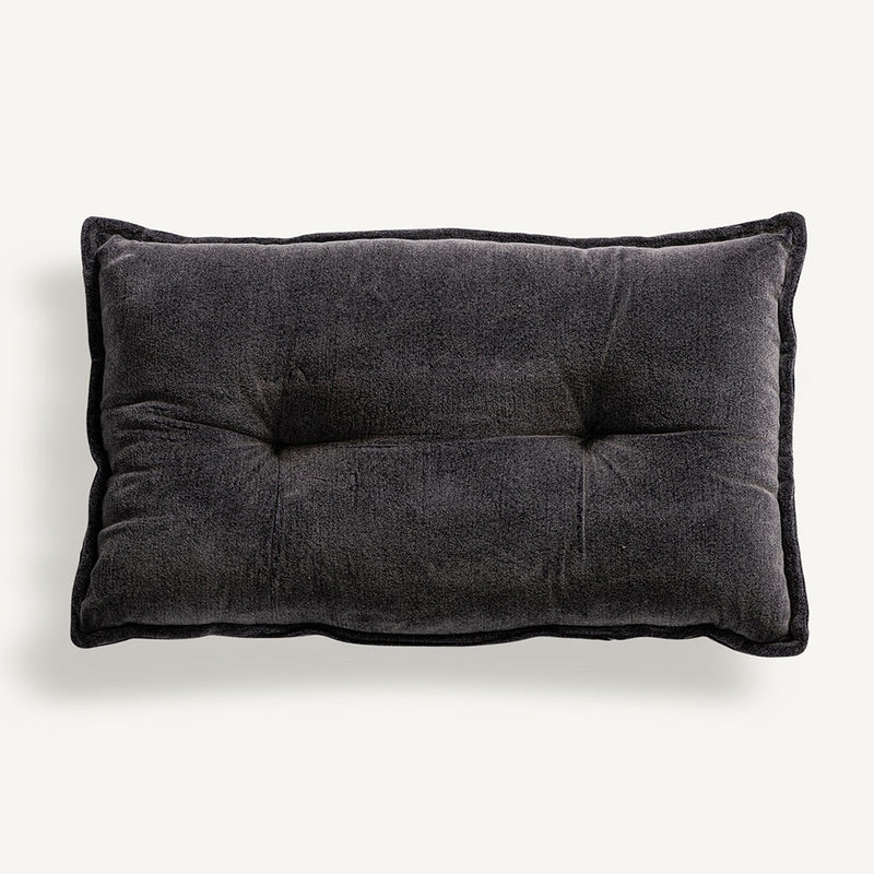 Pompom Charcoal Velvet Cushion