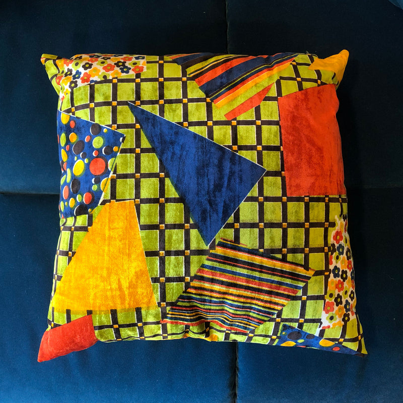 Retro Abstract Brights Cushion
