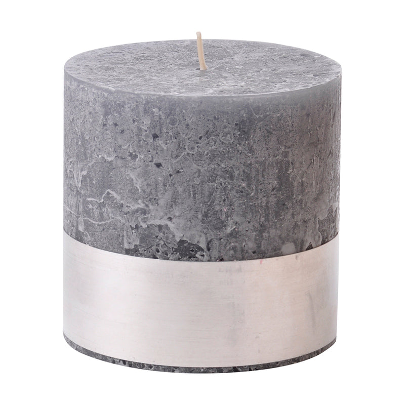 Candle with Steel Band 'Dark Grey'