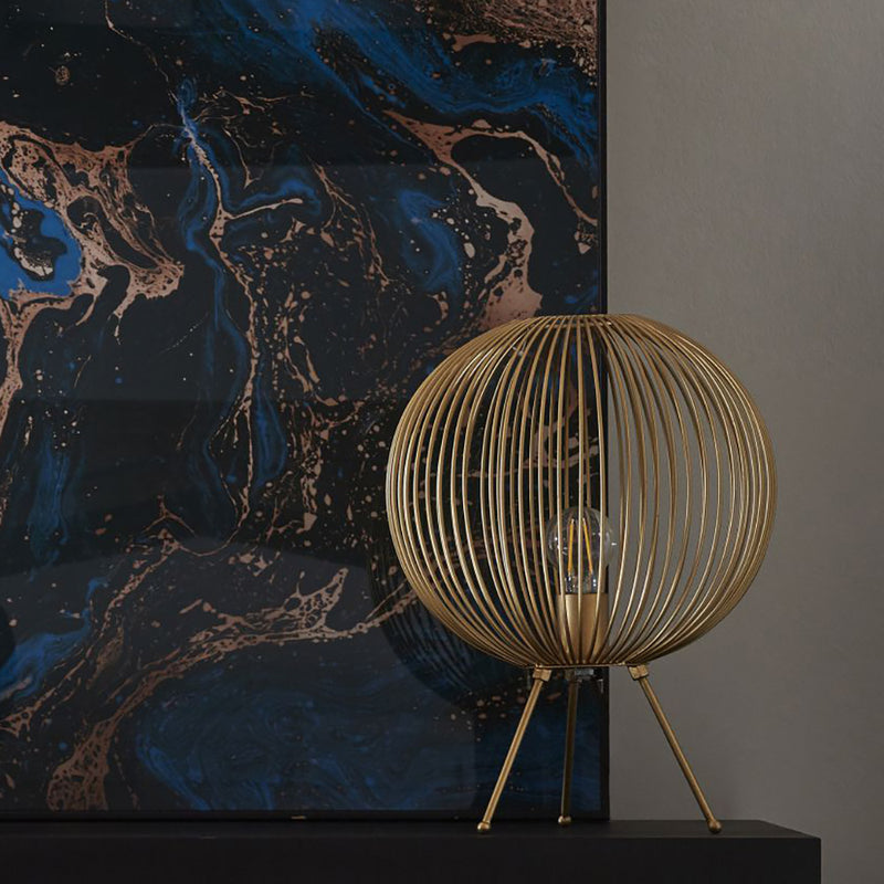 Round Golden Cage Table Lamp