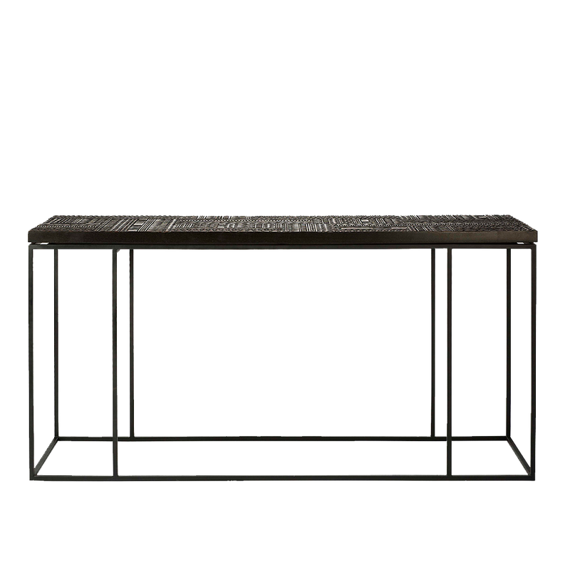 Front on picture of Antix Console Table with simple black frame and legs