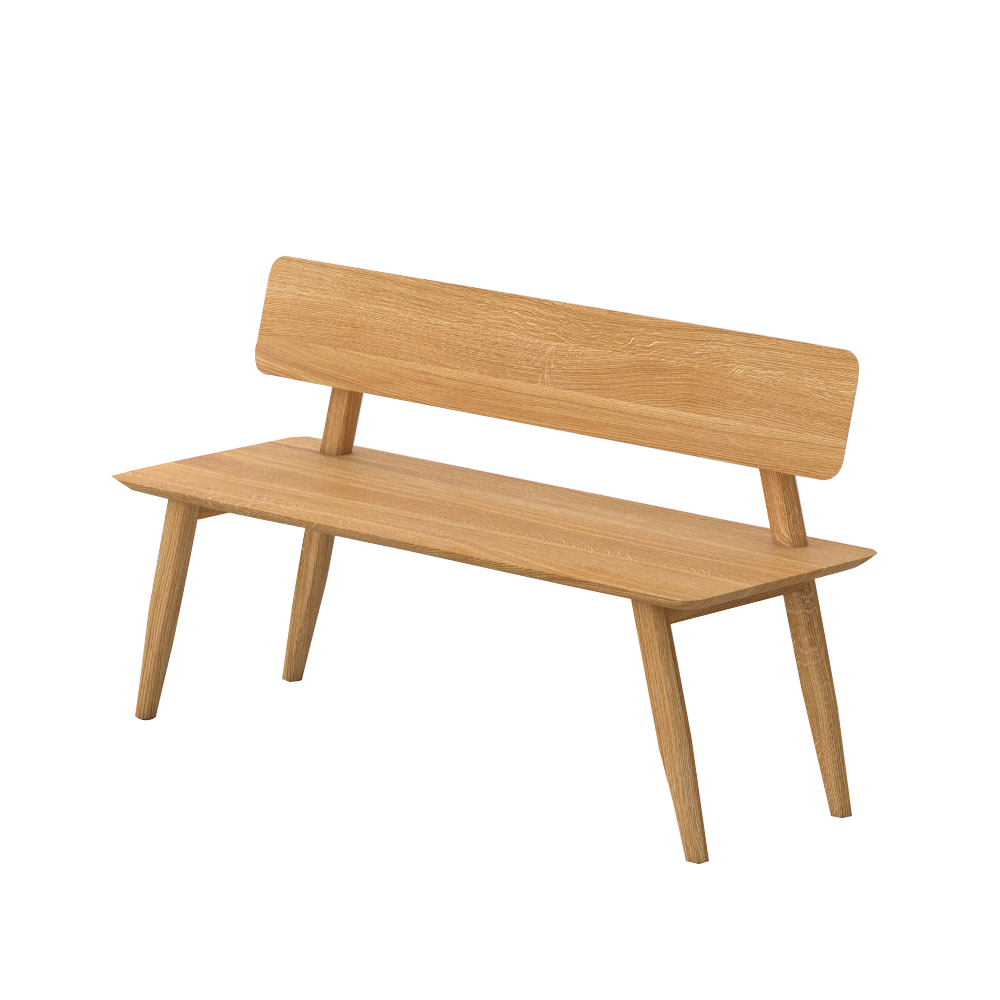 Atlas Oak Bespoke Bench With Back Blacks of Sopwell Online Store
