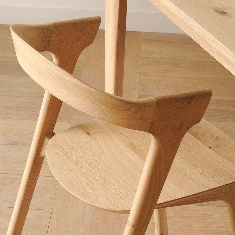 back view of Luca chair with tactile rounded edges.