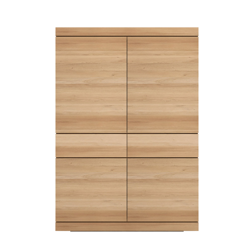 oak BGR storage cupboard, flat handle less front.
