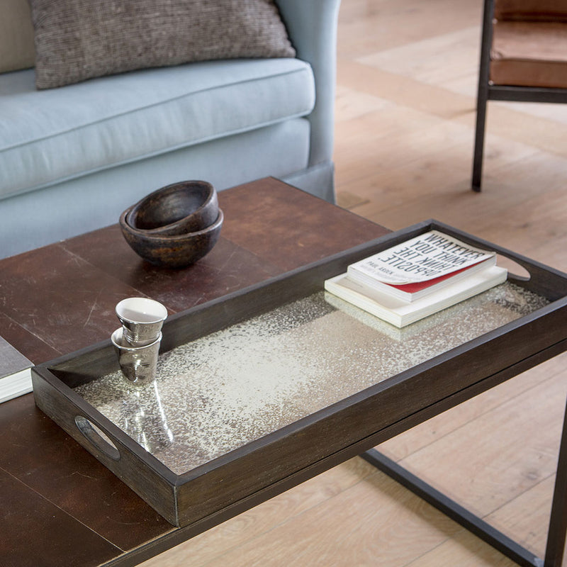 Rectangular Mirrored Tray 'Silver Frost'