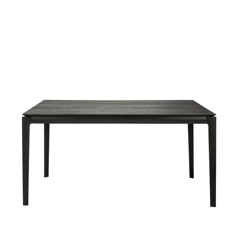 Solid oak black oiled dining table 
