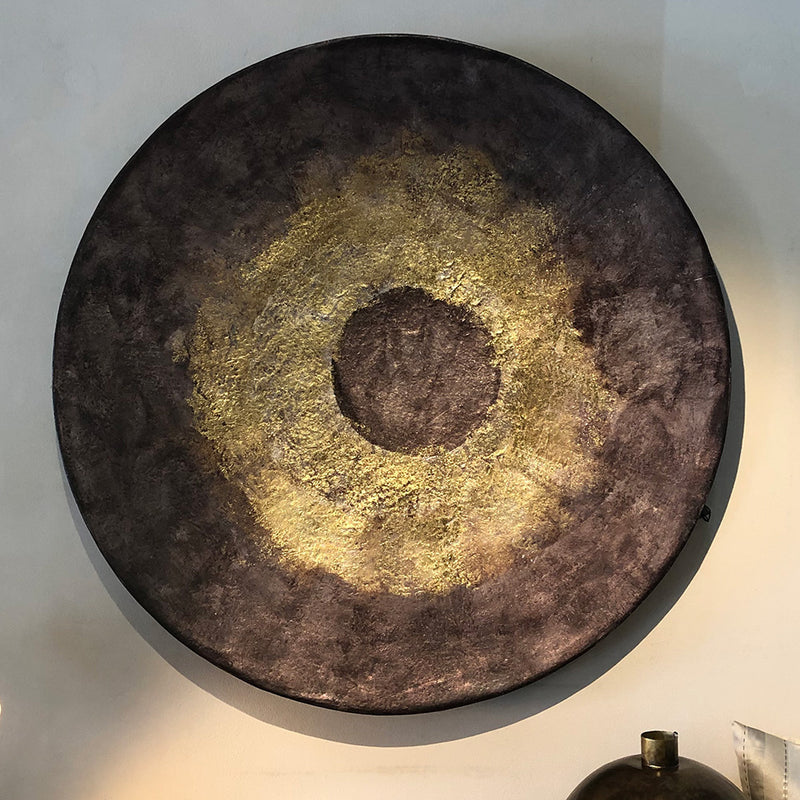 Grey & Gold Wall Disc