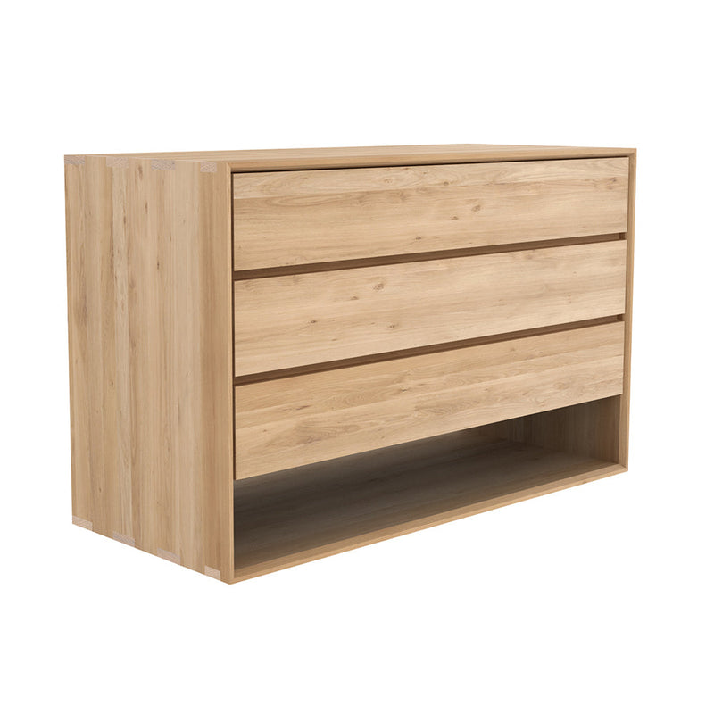 oak drawers with finger gaps to open .