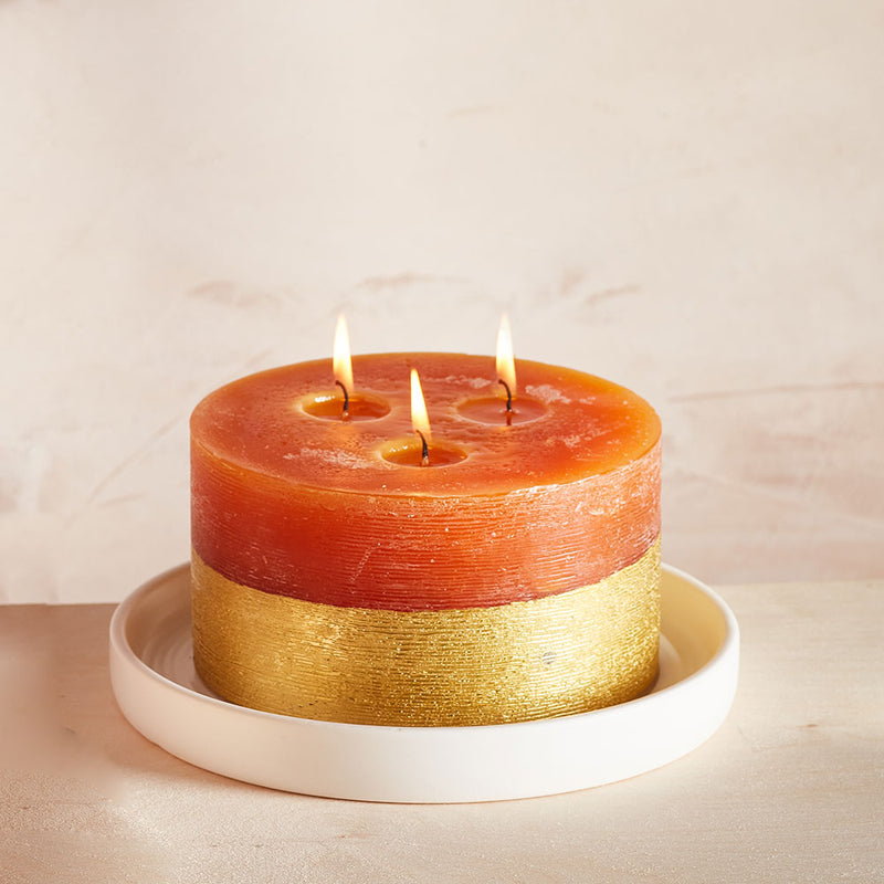 Orange & Cinnamon Gold Dipped Multiwick Candle