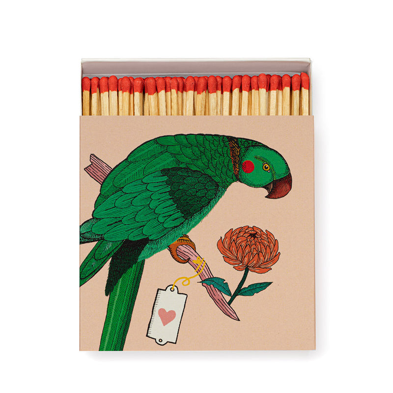 Square Matchbox 'Blush Parrot'