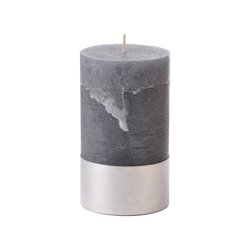 Candle with Steel Band 'Dark Grey'