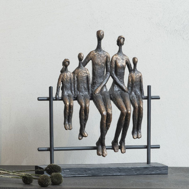 Seated Family of Five Sculpture
