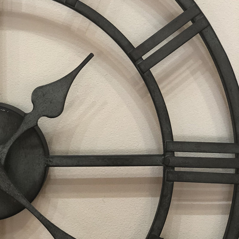 close up of clock face, minute and hour hands only