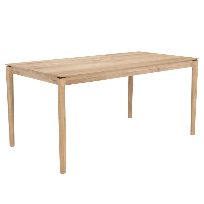 Side view of B1 table. tapered edge and rounded legs.