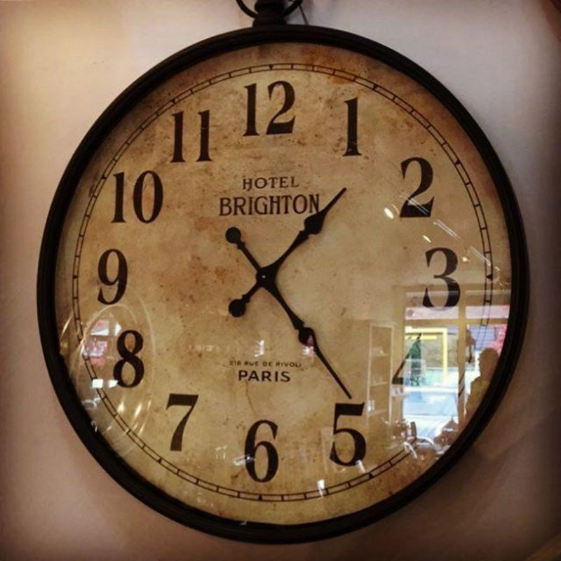 Aged Oversized Brighton Wall Clock 