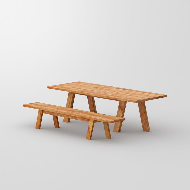 oak dash table in oak with matching bench