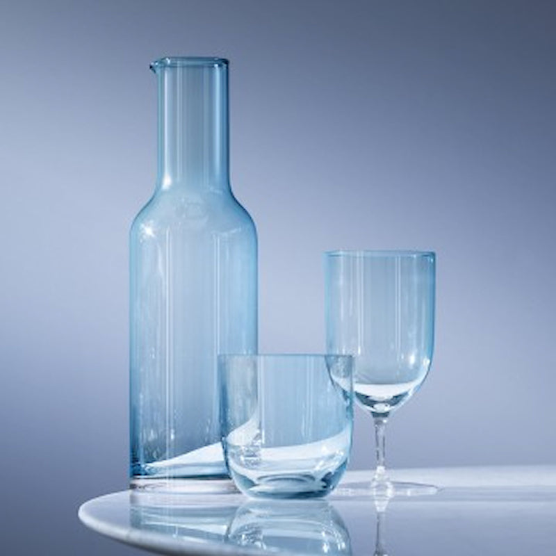 Hint Aqua blue collection of carafe, water glass and tumbler from LSA