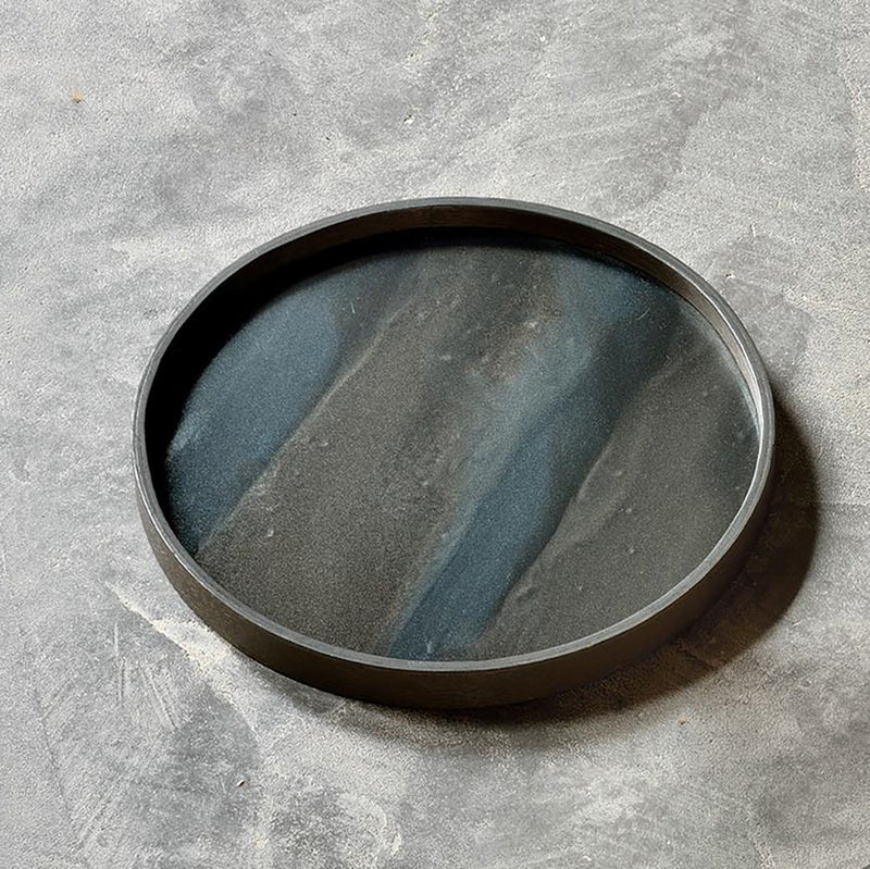 Aged Mirror Small Tray 'Charcoal'
