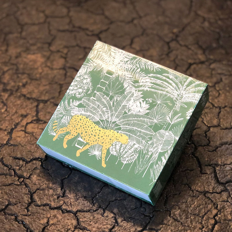 Square Cheetah Matchbox - Green