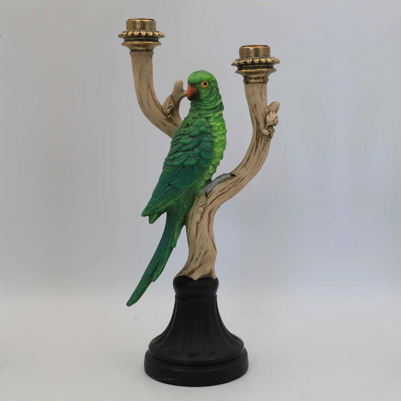 Green Parrot Candlestick