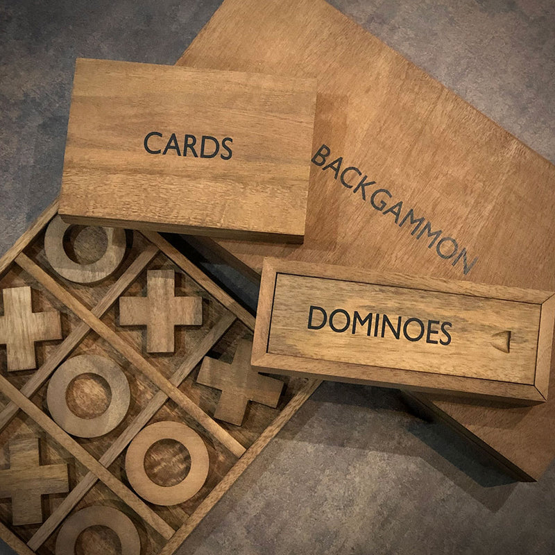 Mango Wood Card Games Set
