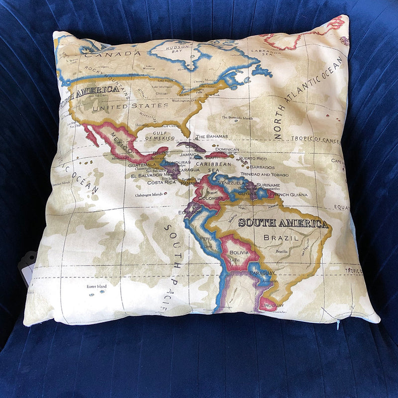 World Map - The Americas Cushion