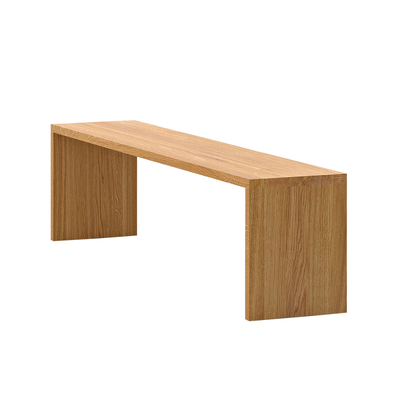 maya bench with flush top and sides in light oiled oak